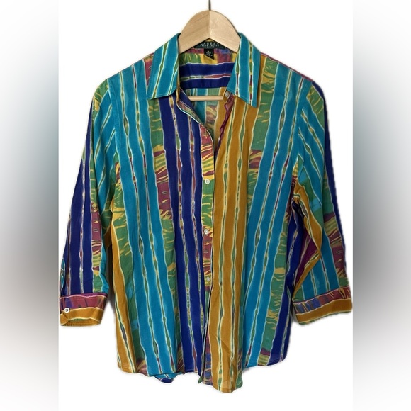 Lauren Ralph Lauren Tops - Lauren Ralph Lauren women’s multi colored blouse shirt Size PL